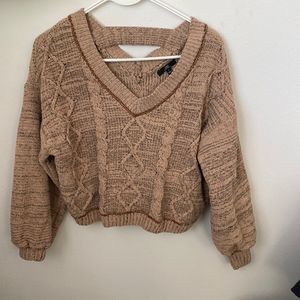 Cropped knit sweater